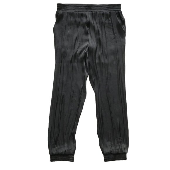 David Lerner Slouchy Joggers Ankle Pants Womens Small Black Cuffed Shirred Boho - Picture 9 of 9